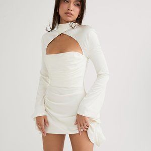House of CB Toira Ivory Draped Corset Dress
